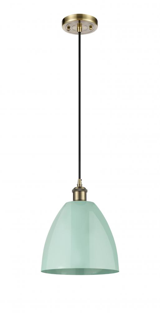 Plymouth - 1 Light - 9 inch - Antique Brass - Cord hung - Mini Pendant