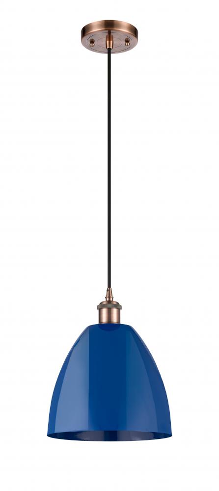 Plymouth - 1 Light - 9 inch - Antique Copper - Cord hung - Mini Pendant