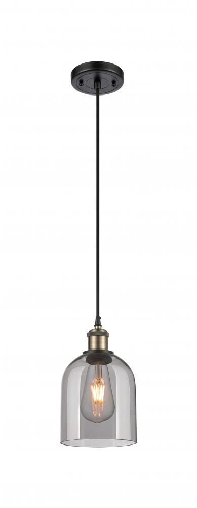 Bella - 1 Light - 6 inch - Black Antique Brass - Cord hung - Mini Pendant