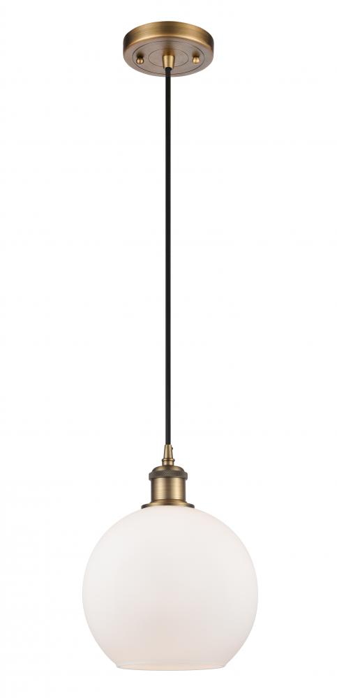 Athens - 1 Light - 8 inch - Brushed Brass - Cord hung - Mini Pendant