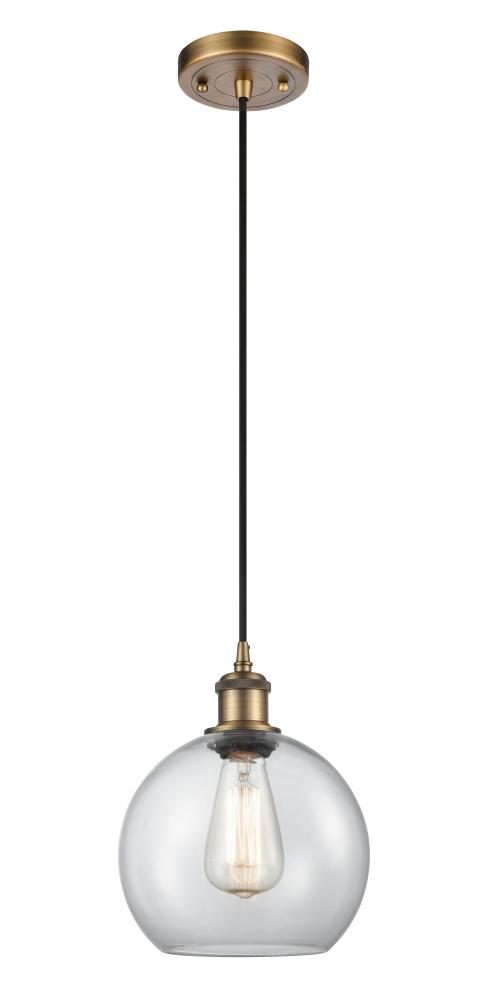 Athens - 1 Light - 8 inch - Brushed Brass - Cord hung - Mini Pendant