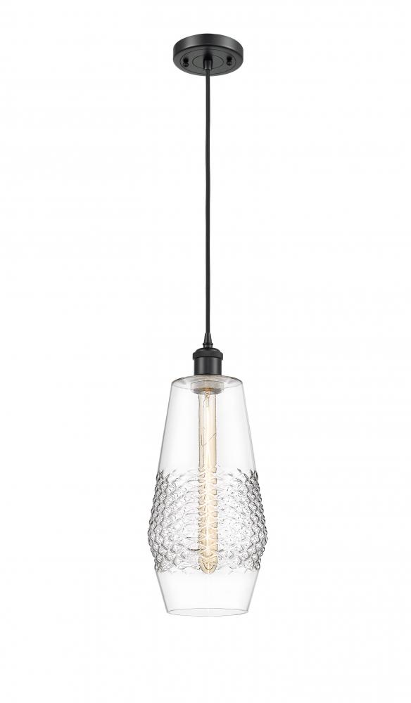 Windham - 1 Light - 7 inch - Matte Black - Cord hung - Mini Pendant