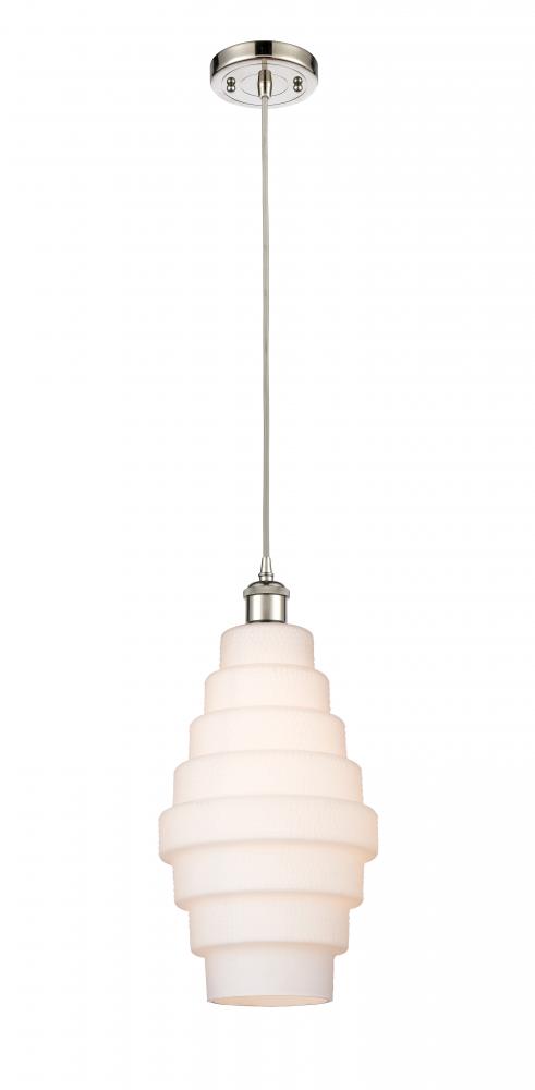 Cascade - 1 Light - 8 inch - Polished Nickel - Cord hung - Mini Pendant