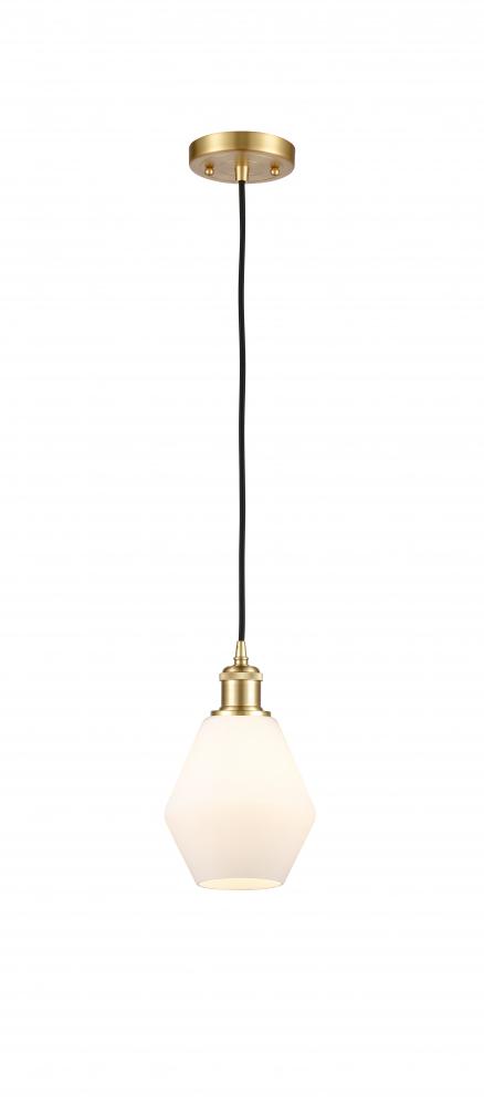 Cindyrella - 1 Light - 6 inch - Satin Gold - Cord hung - Mini Pendant