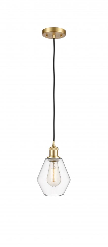 Cindyrella - 1 Light - 6 inch - Satin Gold - Cord hung - Mini Pendant