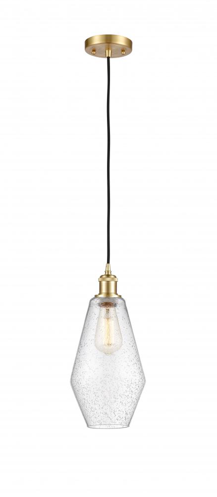 Cindyrella - 1 Light - 7 inch - Satin Gold - Cord hung - Mini Pendant