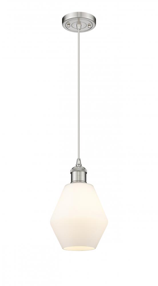 Cindyrella - 1 Light - 6 inch - Brushed Satin Nickel - Cord hung - Mini Pendant