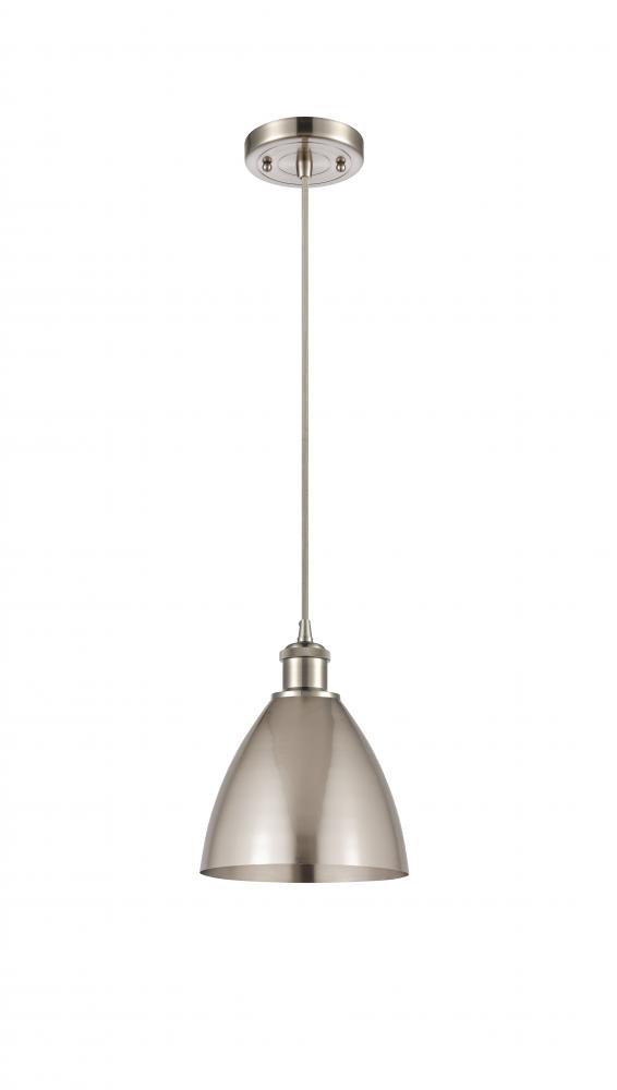 Bristol - 1 Light - 8 inch - Brushed Satin Nickel - Cord hung - Mini Pendant