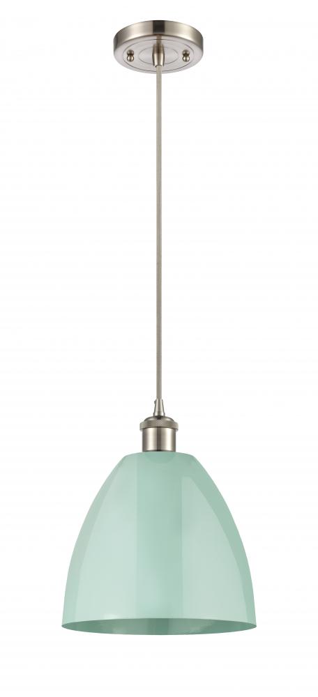 Plymouth - 1 Light - 9 inch - Brushed Satin Nickel - Cord hung - Mini Pendant