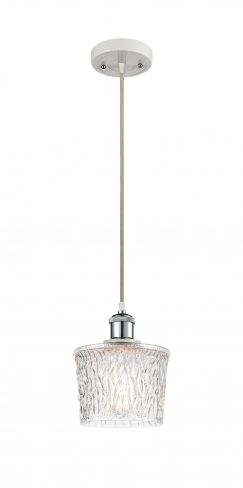 Niagara - 1 Light - 7 inch - White Polished Chrome - Cord hung - Mini Pendant