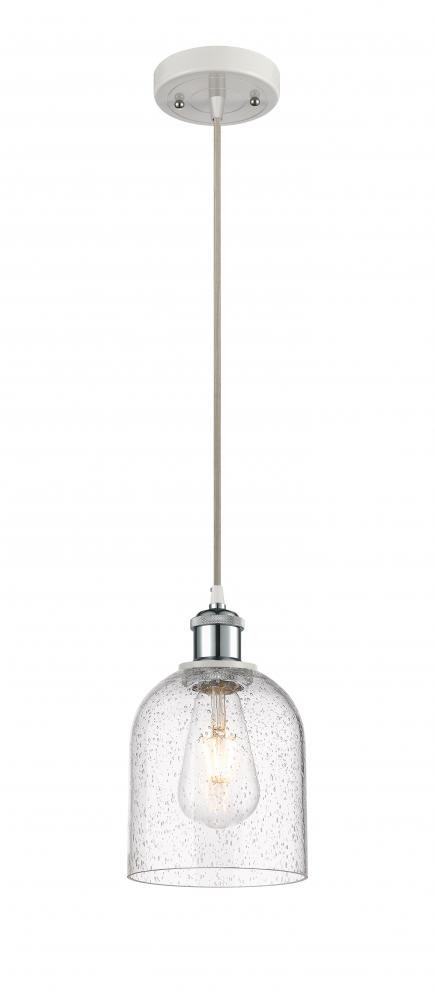 Bella - 1 Light - 6 inch - White Polished Chrome - Cord hung - Mini Pendant