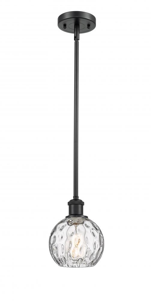 Athens Water Glass - 1 Light - 6 inch - Matte Black - Mini Pendant