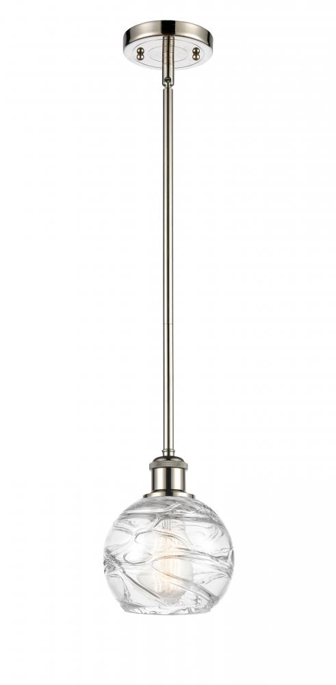 Athens Deco Swirl - 1 Light - 6 inch - Polished Nickel - Mini Pendant