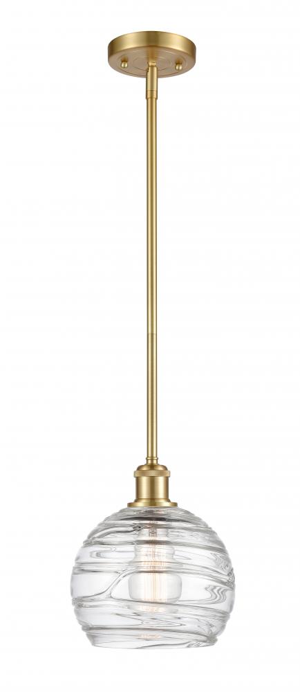 Athens Deco Swirl - 1 Light - 8 inch - Satin Gold - Mini Pendant