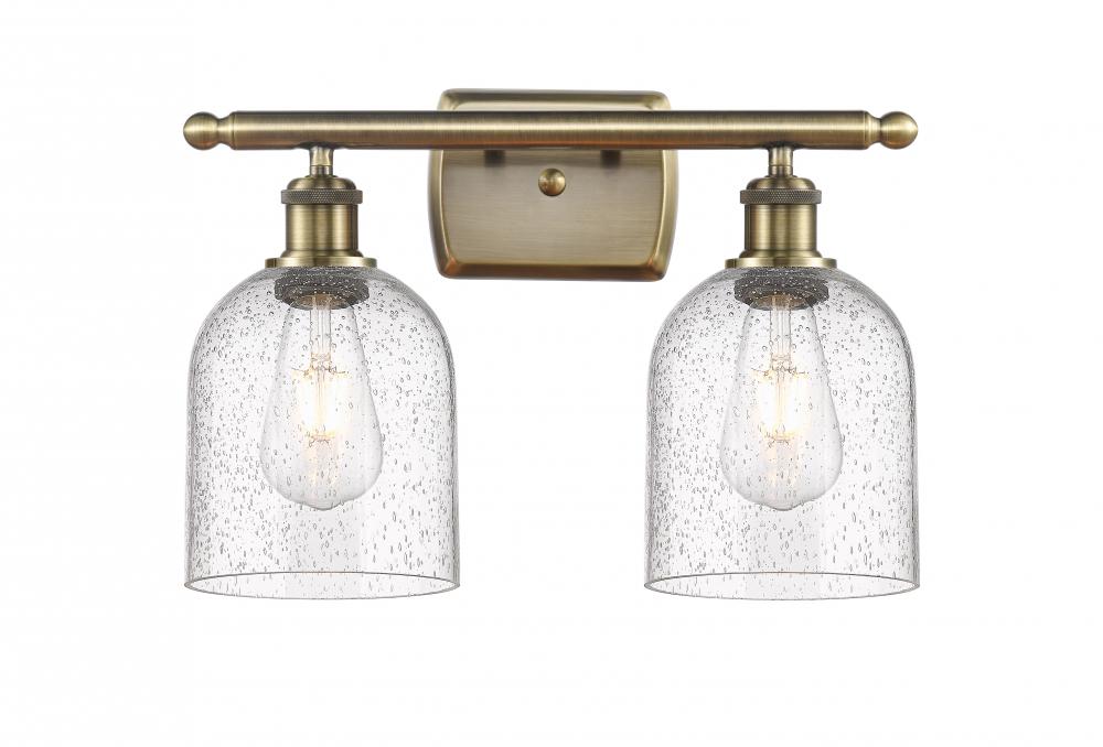 Bella - 2 Light - 16 inch - Antique Brass - Bath Vanity Light