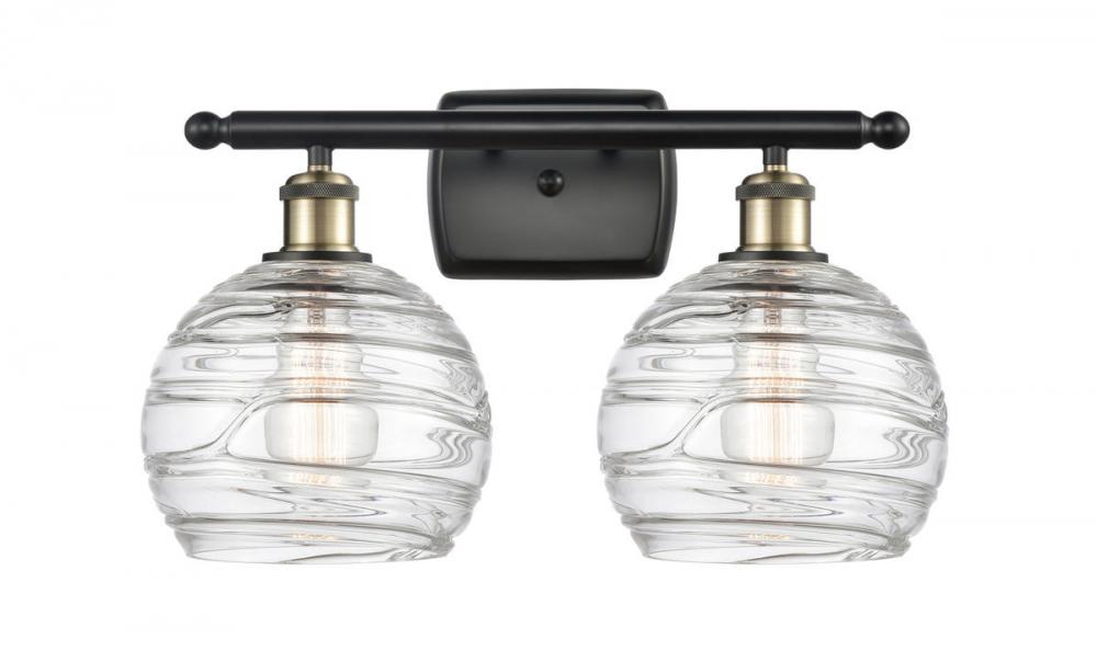 Athens Deco Swirl - 2 Light - 18 inch - Black Antique Brass - Bath Vanity Light