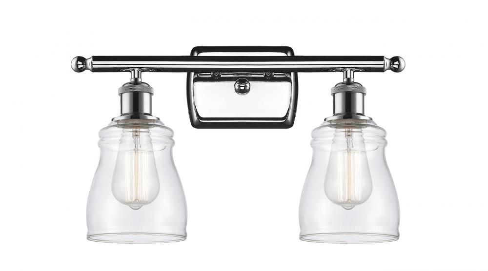 Ellery - 2 Light - 15 inch - Polished Chrome - Bath Vanity Light