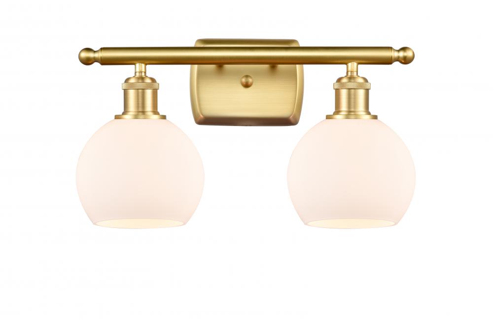 Athens - 2 Light - 16 inch - Satin Gold - Bath Vanity Light