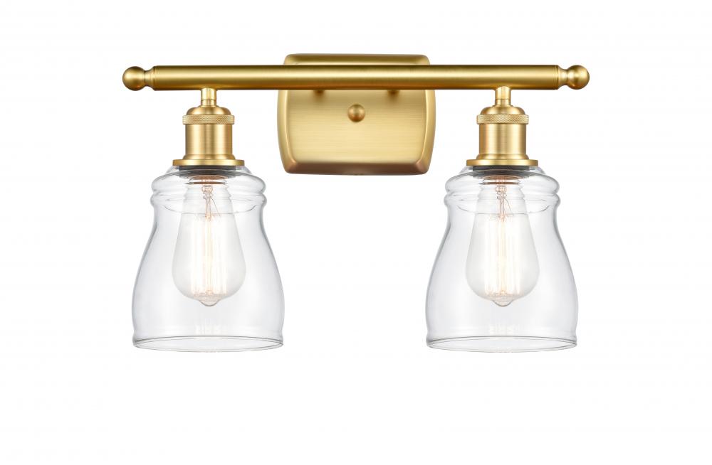 Ellery - 2 Light - 15 inch - Satin Gold - Bath Vanity Light