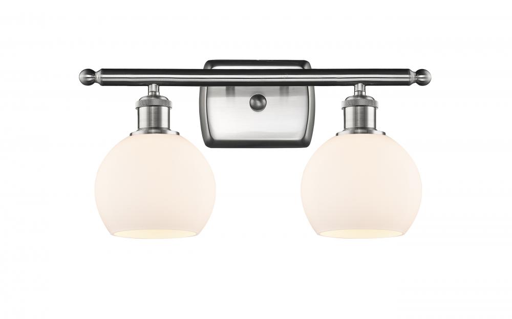 Athens - 2 Light - 16 inch - Brushed Satin Nickel - Bath Vanity Light