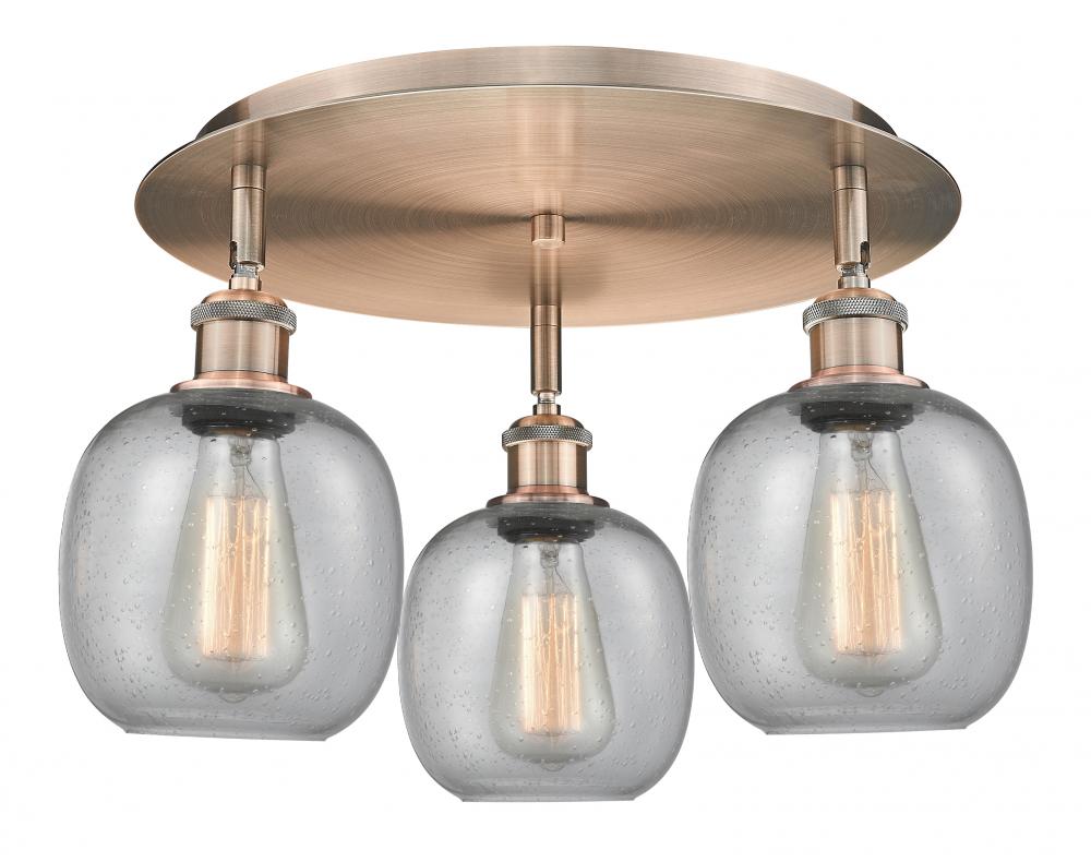 Belfast - 3 Light - 18 inch - Antique Copper - Flush Mount