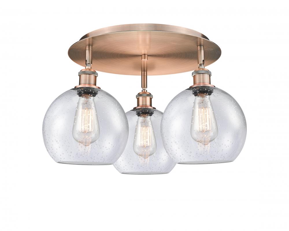 Athens - 3 Light - 20 inch - Antique Copper - Flush Mount