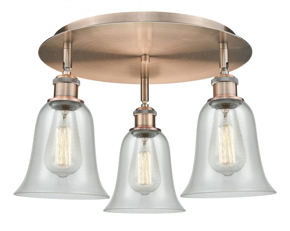 Hanover - 3 Light - 18 inch - Antique Copper - Flush Mount