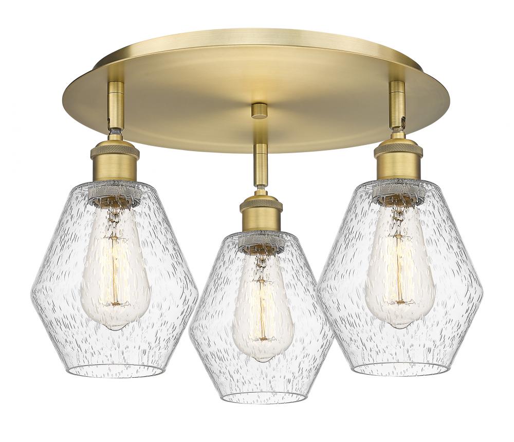 Cindyrella - 3 Light - 18 inch - Brushed Brass - Flush Mount