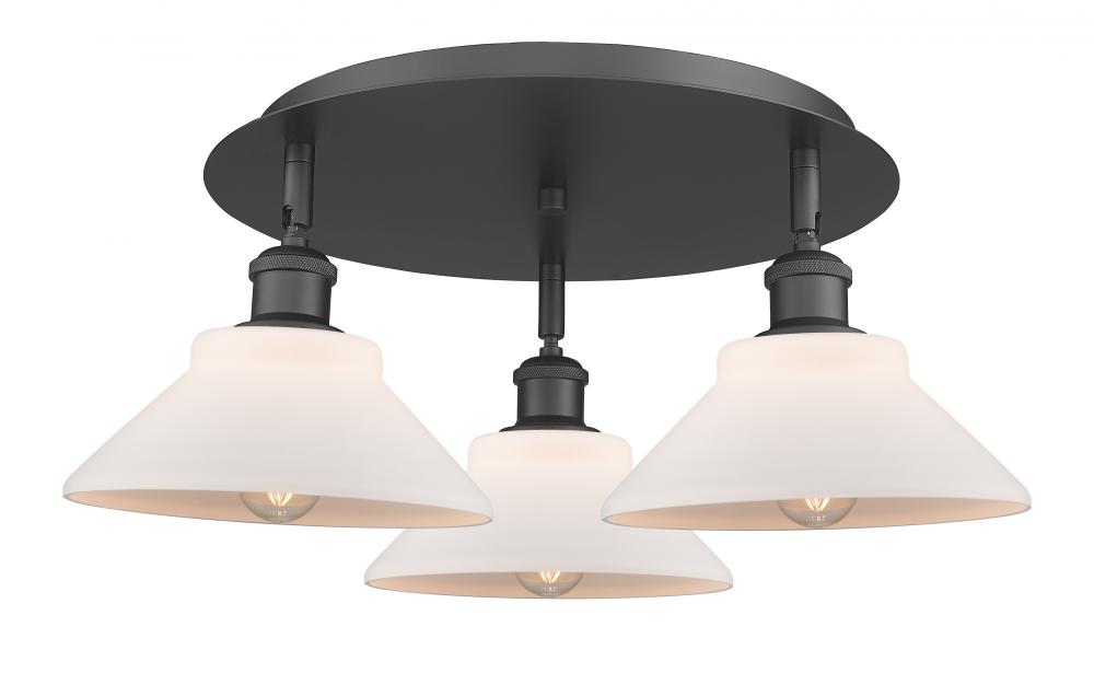 Orwell - 3 Light - 20 inch - Matte Black - Flush Mount