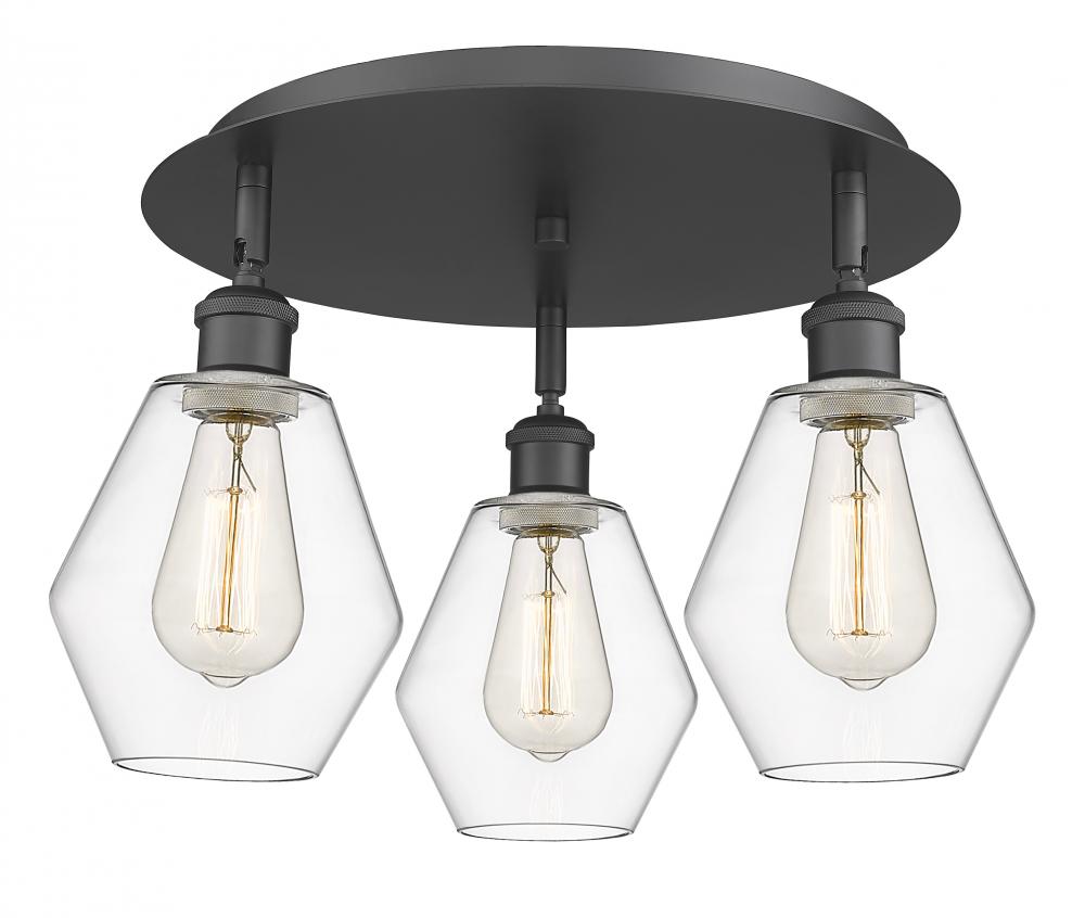 Cindyrella - 3 Light - 18 inch - Matte Black - Flush Mount