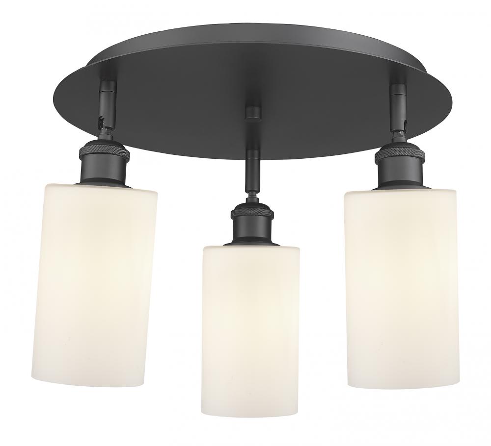 Clymer - 3 Light - 16 inch - Matte Black - Flush Mount