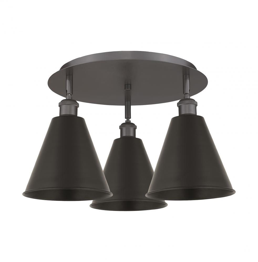 Berkshire - 3 Light - 20 inch - Oil Rubbed Bronze - Flush Mount