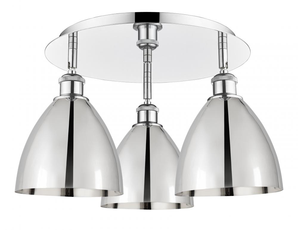 Bristol - 3 Light - 19 inch - Polished Chrome - Flush Mount