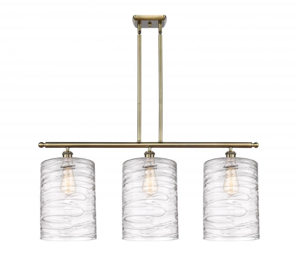 Cobbleskill - 3 Light - 36 inch - Antique Brass - Cord hung - Island Light