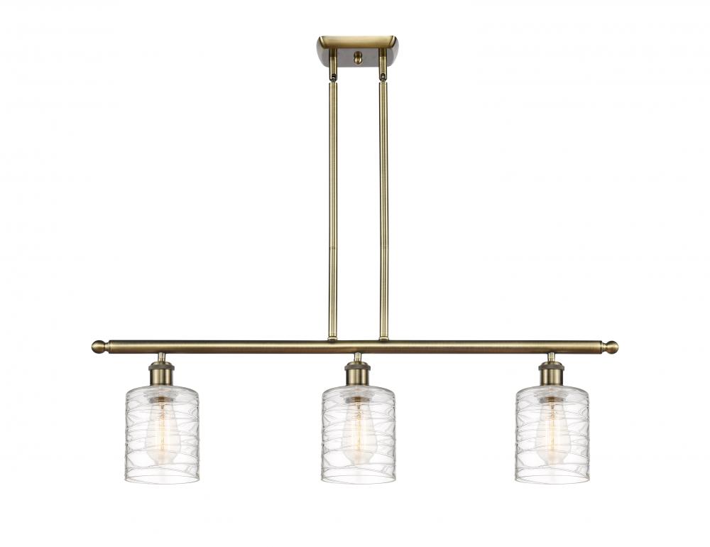 Cobbleskill - 3 Light - 36 inch - Antique Brass - Cord hung - Island Light