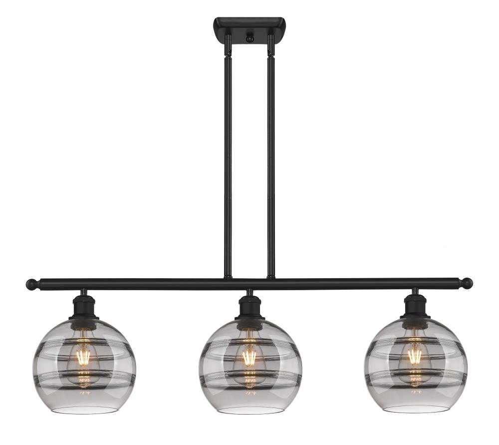 Rochester - 3 Light - 36 inch - Matte Black - Cord hung - Island Light