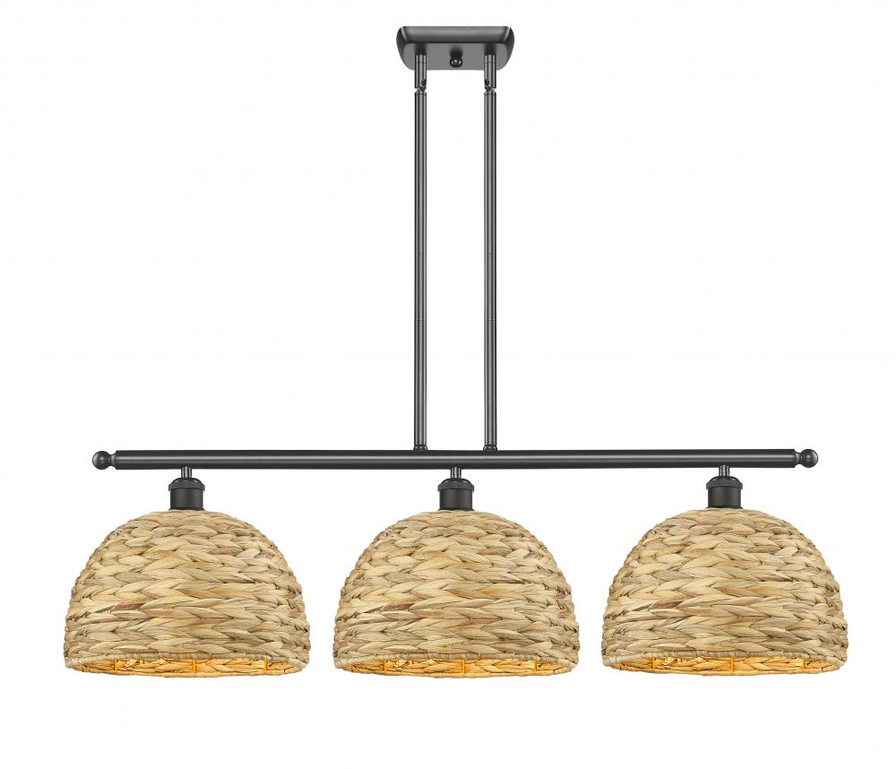 Woven Rattan - 3 Light - 39 inch - Oil Rubbed Bronze - Multi Pendant