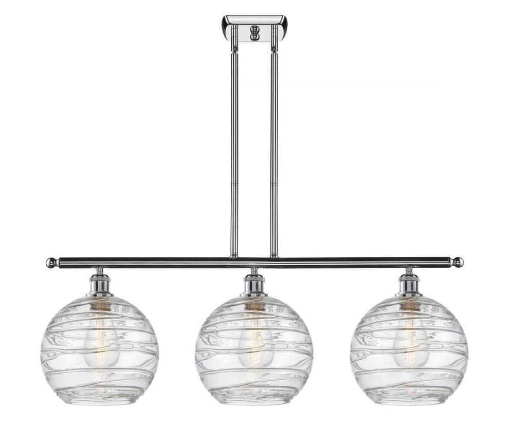 Athens Deco Swirl - 3 Light - 37 inch - Polished Chrome - Cord hung - Island Light