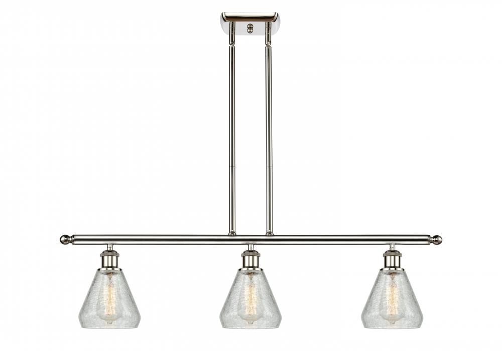 Conesus - 3 Light - 36 inch - Polished Nickel - Cord hung - Island Light