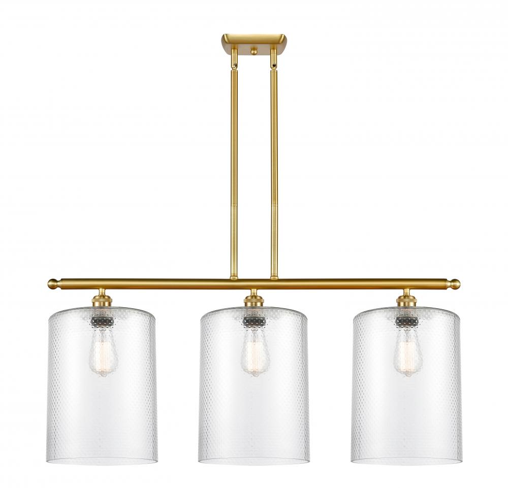 Cobbleskill - 3 Light - 36 inch - Satin Gold - Cord hung - Island Light