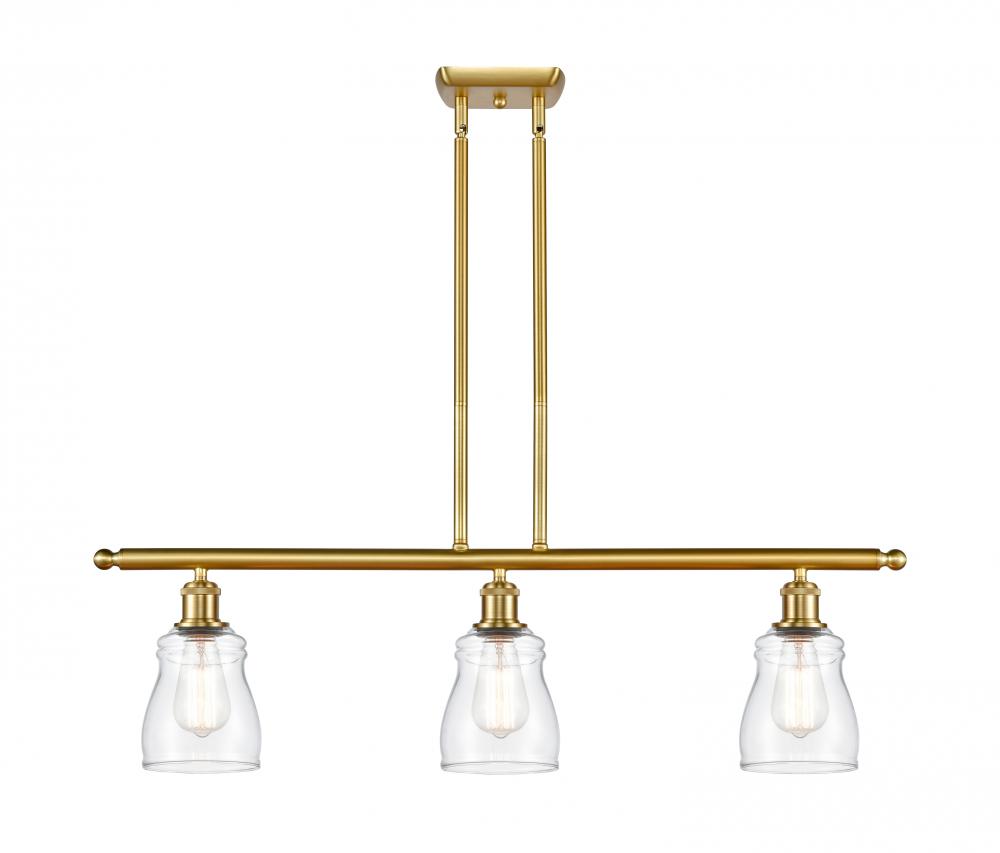 Ellery - 3 Light - 36 inch - Satin Gold - Cord hung - Island Light