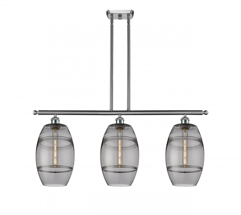 Vaz - 3 Light - 36 inch - Brushed Satin Nickel - Cord hung - Island Light