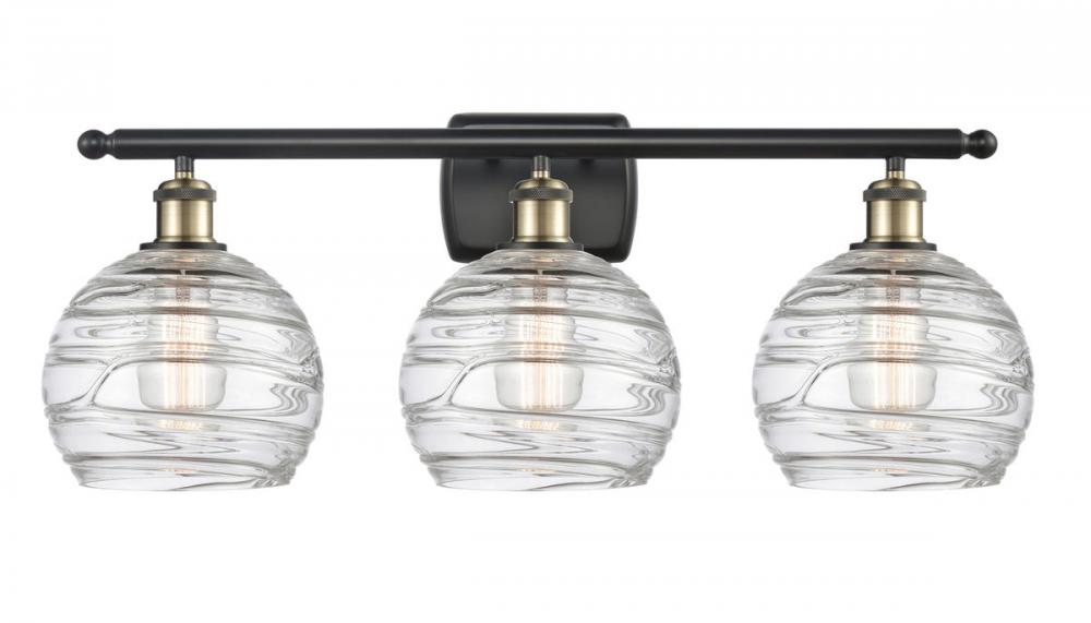 Athens Deco Swirl - 3 Light - 28 inch - Black Antique Brass - Bath Vanity Light