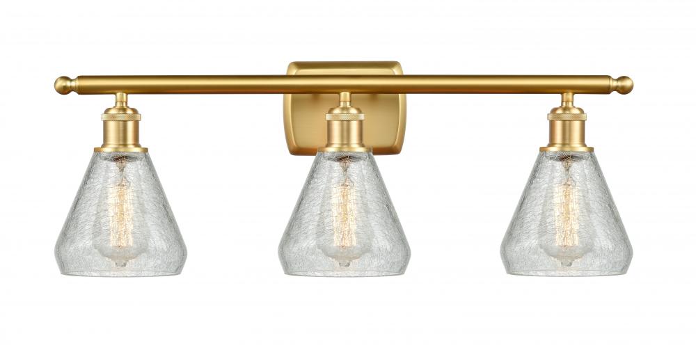 Conesus - 3 Light - 26 inch - Satin Gold - Bath Vanity Light