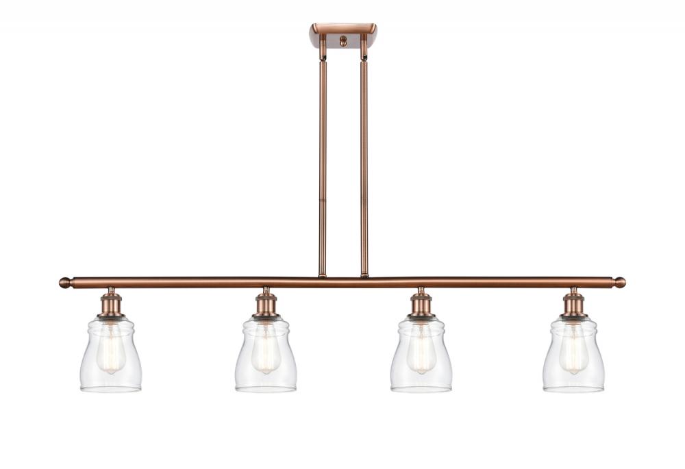 Ellery - 4 Light - 48 inch - Antique Copper - Cord hung - Island Light