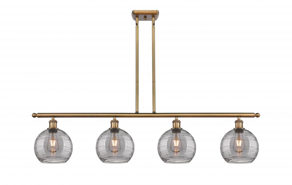 Athens Deco Swirl - 4 Light - 48 inch - Brushed Brass - Cord hung - Island Light