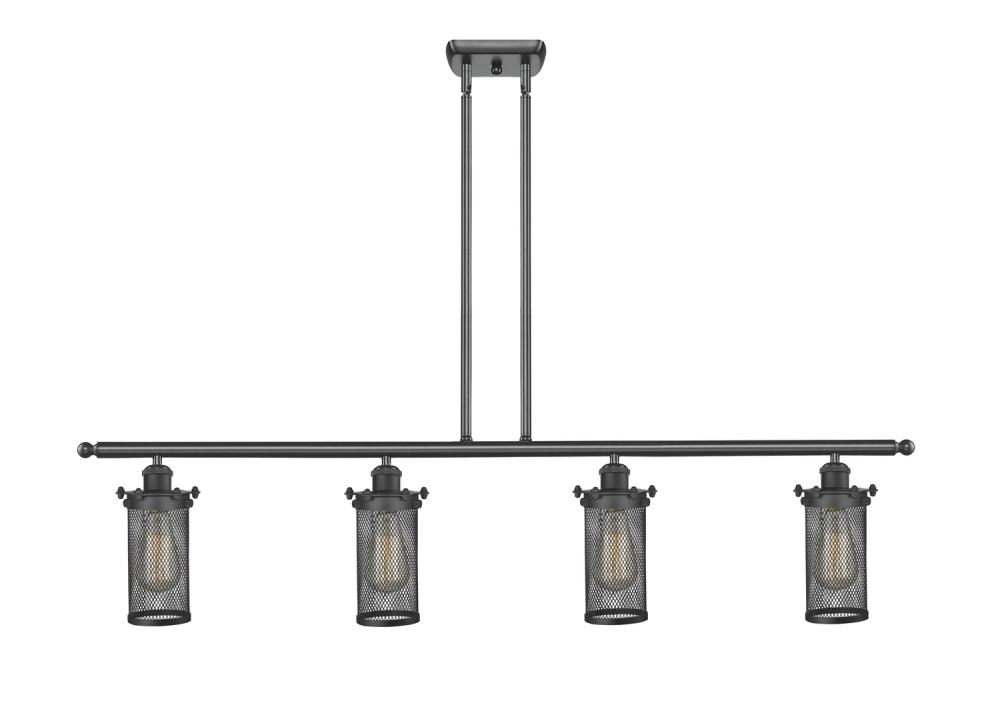 Bleecker - 4 Light - 48 inch - Matte Black - Cord hung - Island Light