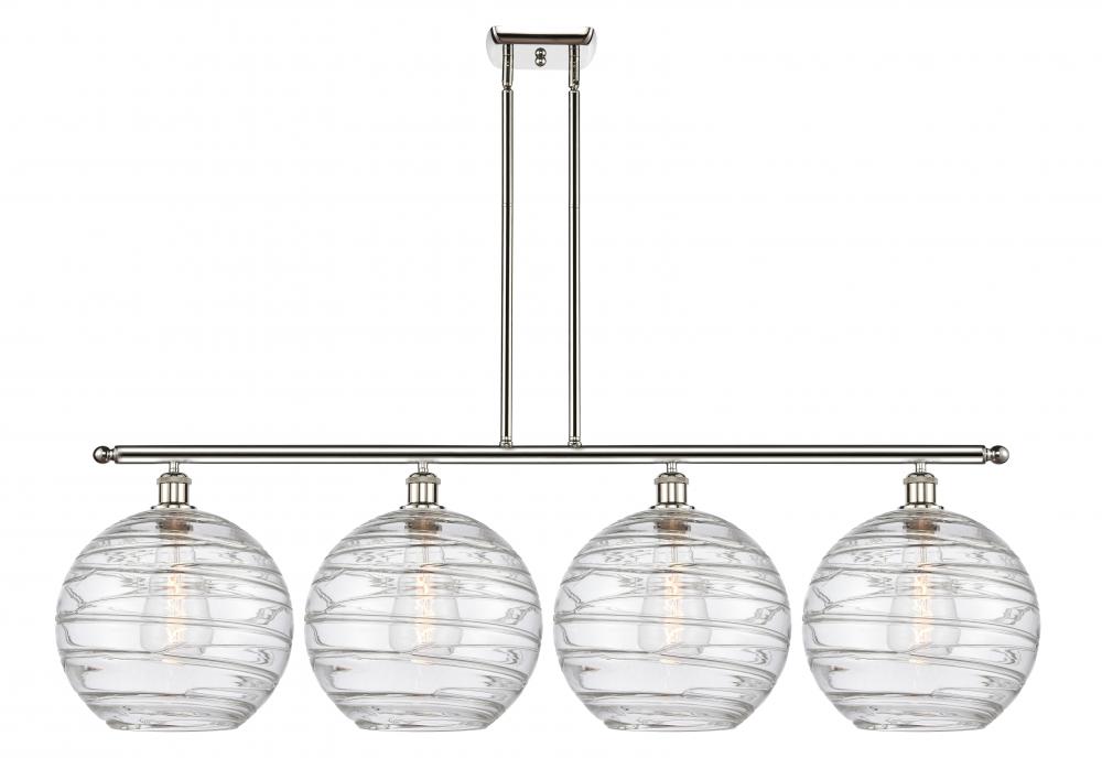 Athens Deco Swirl - 4 Light - 50 inch - Polished Nickel - Cord hung - Island Light