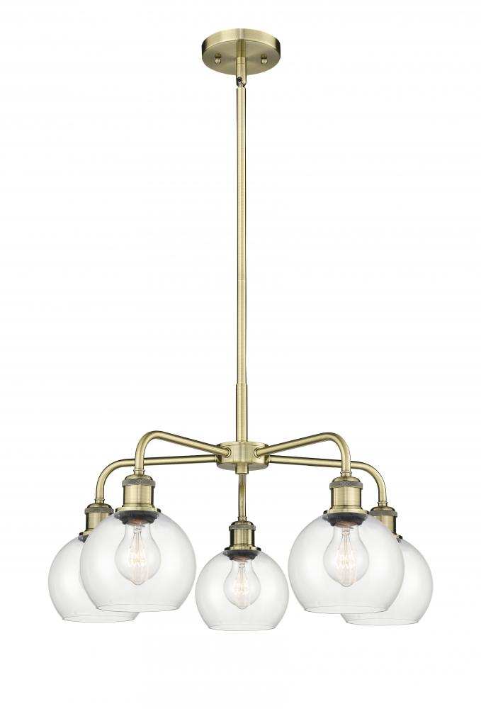 Athens - 5 Light - 24 inch - Antique Brass - Chandelier