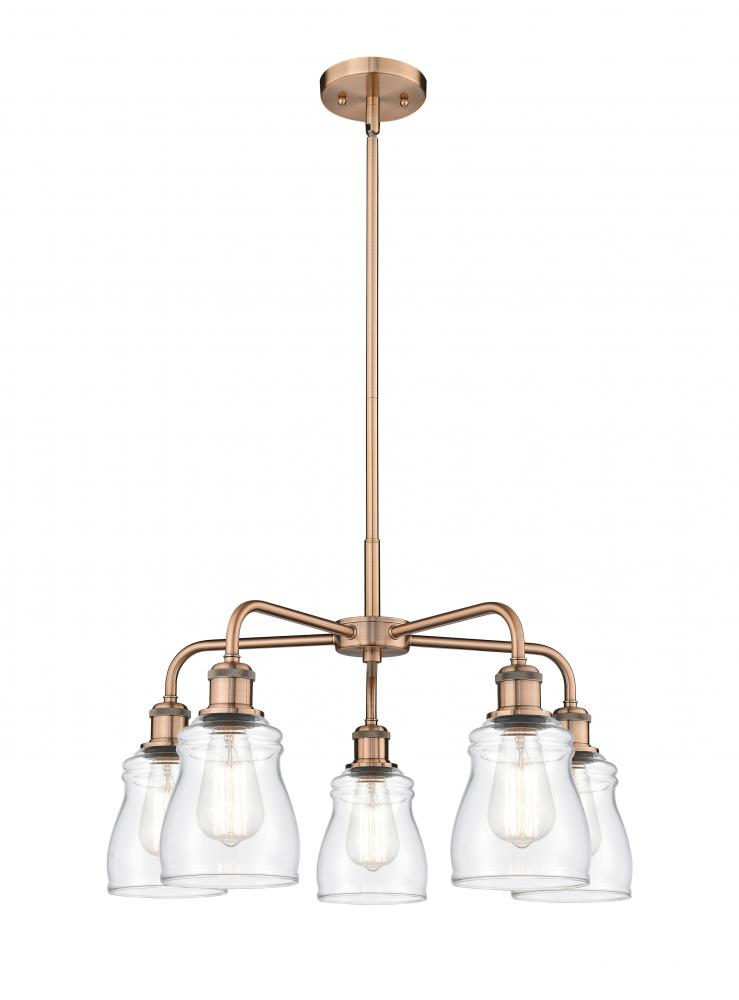 Ellery - 5 Light - 23 inch - Antique Copper - Chandelier